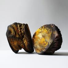 “Gestural Orogenesis I y II” - 2021 - 39 x 29 x 29cm 3,45 kg - Ceramics, Porcelain reduction with salts