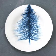 Delft blue on paper (Sapin), porcelaine